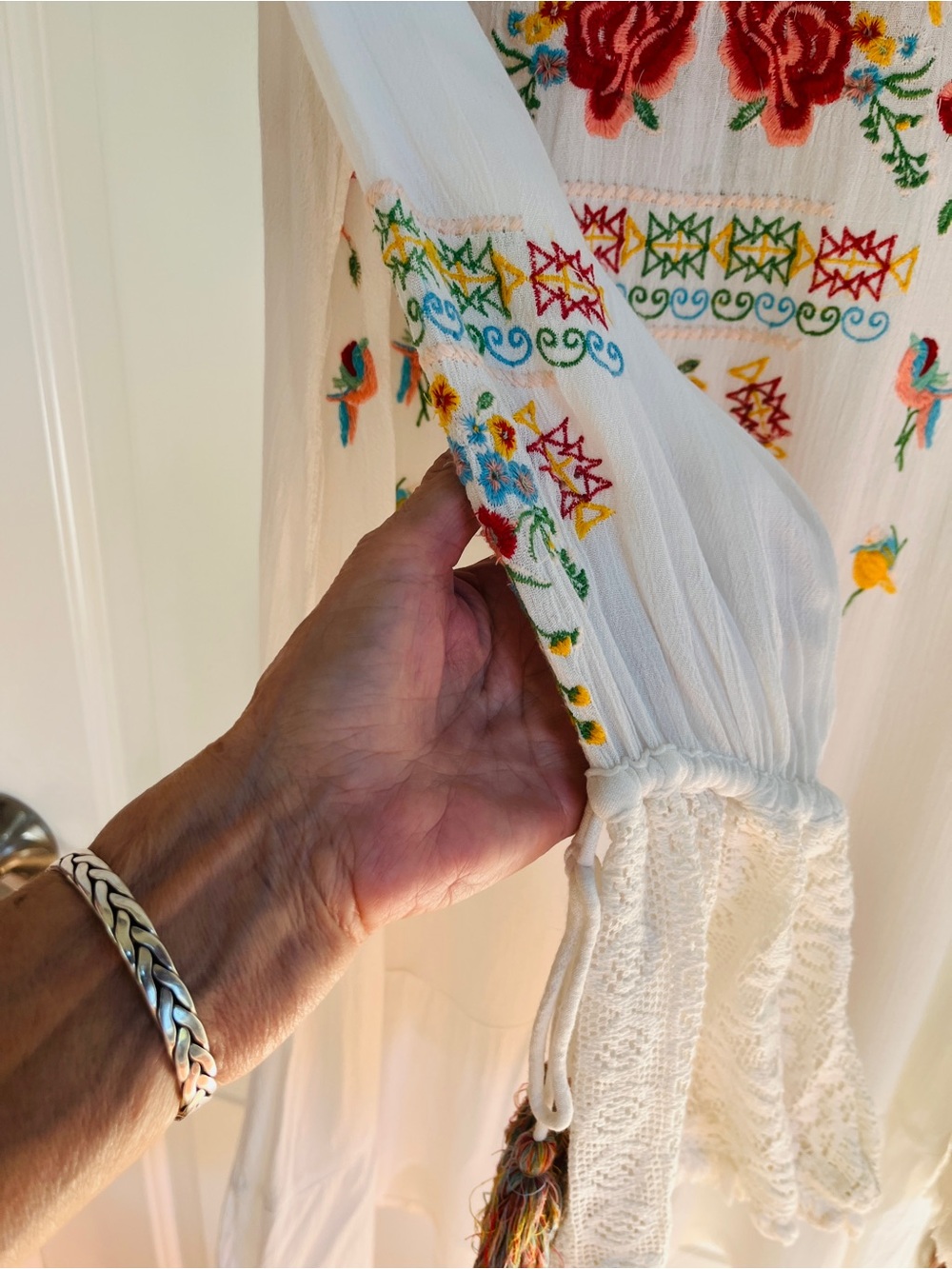 Z&L Europe Embroidered Floral Boho Gauze Dress. SZ S - Picture 10 of 13